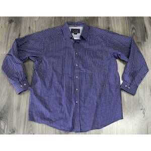 Ariat Pro Seriers Shirt Button Down XL Purple / Blue Plaid Vented Outdoor